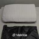 Vekkia Travel Pillow with Memory Foam, Portable and Compressible Camping Pillow with Washable Cover, Ergonomic Supportive for Sleeping, Ideal for Adults & Kids Travel, Hiking, Airplane, Car (Gray M)