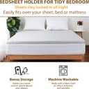 2 x Fitted Bed Sheet Straps Bedroom Bed Sheet Holder Sheet Fasteners Keep Sheets in Place Elastic Sheet Strap Mattress Sheet Holders for All Mattress Sizes (Twin)