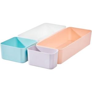iDesign x Rosanna Pansino Recycled Plastic Drawer Organizers, Set of 4, Multicolor
