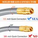 GasSaf 6 FT 1/2" ID Natural Gas Hose with Quick Connect Fitting, Natural Gas Conversion Kit for Gas Grill, Generator, Patio Heater and More - CSA Certified