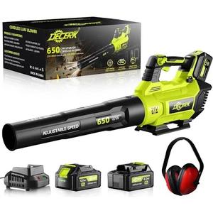 21V Leaf Blower Cordless, Electric Snow Blowers with 2X 4.0Ah Battery, Lightweight Blower with Turbo Button, Variable Speed Dial, and Cruise Control for Sidewalks, Garages, Yards & Patios 