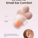Bloom Ear Plugs for Small Ear Canals, Ultra-Comfy Patented Qufits Tips, Noise Cancelling, Reusable Silicone Earplugs for Sleeping, Study Stylish Feminine Design (Blush) Mothers Day Gifts