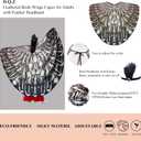 D.Q.Z Birds Wings Costume for Adults Women Dress Up Cape & Feather Headband Eagle Owl Masquerade Halloween Party Favors (Grey) (Gray)