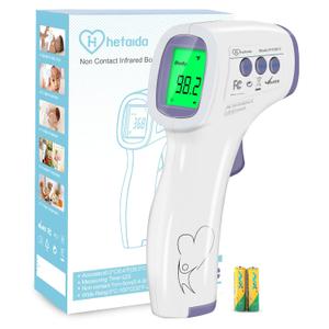 Digital Thermometer for Adults and Kids, No Touch Forehead Thermometer for Baby, 2 in 1 Body Surface Mode Infrared Thermometer with Fever Alarm and Instant Accuracy Readings (Purple)