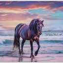 Colorful Beach Ocean Elegant Animals Horse Posters Room Decor Aesthetic Canvas Wall Art for Living Room Bedroom Prints Paintings Pictures Wall Decor Framed Unframed 12x18inch(30x45cm)
