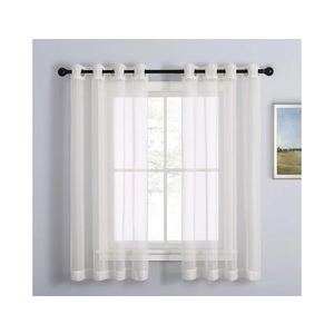 NICETOWN Sheer Curtains for Windows 63 inch Length, Grommet Living Room Curtain Panels Voile Textured Soft & Lightweight Window Dressing for Bedroom Decor, Beige, W54 x L63, 2 Pieces