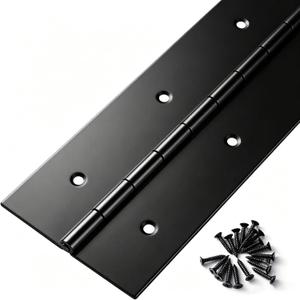 Heavy Duty Piano Hinge 48 Inch x 3 Inch Width, True 0.060'' Thick Stainless Steel Black Piano Hinge for Heavy Duty Cabinet, Door, Toolbox, Wooden Box, Metal Plate, Furniture, Industrial Project