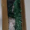 Juegoal 7 ft Pre-Lit Optical Fiber Christmas Artificial Tree, with LED RGB Color Changing Led Lights, Snowflakes and Top Star, Festive Party Holiday Fake Multicolor Xmas Tree with Sturdy Metal Legs (Green)