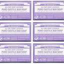 Dr. Bronner's Pure-Castile Bar Soap - Lavender, 5 Oz (6 Pack)