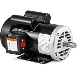 Bonvoisin 5HP Air Compressor Motor 56HZ Frame 3450RPM Single Phase Electric Motor, 7/8" Keyed Shaft, 2.25" Shaft Length, CCW/CW Rotation, 230V, 25 Amps