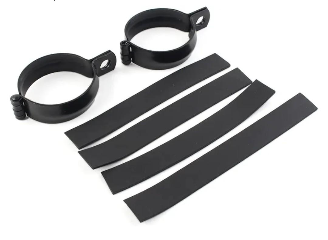 FSFY Motorcycle Front Fork Clamps, Modified Turn Signal Light Indicator Mount Bracket Holder Black Universal for motorcyle with 52MM-60MM fork Tube Metal 1pcs