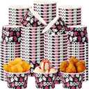 100pcs Halloween Treat Snack Cups 9oz Black Pink Ghost Disposable Bowls Boo Ice Cream Bowls for Halloween Movie Party Favor Supplies Tableware Decoration