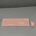 Wireless Silent Keyboard Mouse Combo, Ultra-Slim USB Keyboard Silent Mouse Set, Water-Dropping Keycaps, 12 Shortcuts, 2.4GHz Wireless Connection for PC Laptop Windows XP/7/8/10, Vista, Mac (Pink)