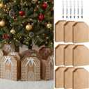 AmazingSpark 25 Pcs Gingerbread House Shaped Gift Bags 8 x 4.5 x 10 Inches Paper DIY Craft Personalize Gift Bags Christmas Treat Goodie Cookie Presents 6 Markers for Holiday Party Housewarming Gifts