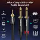 Cable Matters 3.5mm TRS to Dual 6.35mm TS Breakout Cable - 10ft, 1/8 to 1/4 Stereo Cable, 3.5mm to 1/4 Y Splitter Cord