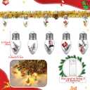 Christmas Garland with Bulbs Lights 6.6 Ft 10 LED Snow Globe String Lights for Christmas Tree Bulb Garland with Vintage Ornaments for Bedroom Table Party Decor Battery Operated(Gold)