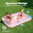 SLOOSH Inflatable Tanning Pool Lounger Float, 70" x 46" Pool Floats Adult with Pillow, 4 in 1 Suntan Tub Raft Floatie,Sunbathing Bed Lounge for Water Blow Up Ball Pit Party Gifts, L-Cyan Pink