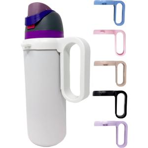 Bottle Handle for Owala FreeSip 24oz 32oz 40oz  Strong Plastic Water Bottle Holder, Durable Easy Carry Accessory for Running, Jogging, Gym, Hiking, and Drinking While Driving & More (White)