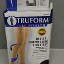 Truform 20-30 mmHg Compression Stockings for Men and Women, Thigh High Length, Dot-Top, Open Toe, Black, 2X-Large