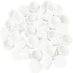 3/4 In/19 mm White Plastic Hole Plugs, Snap in Locking Fastener Covers for Kitchen Cabinet Furniture Electric Box, Door Screw Hole Cover, Sheet Metal Tube Pipe Choke Plug, 40PCS