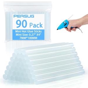 90 PCS Mini Hot Glue Sticks Bulk, Clear Glue Gun Sticks for Metal, Wood, Glass DIY Art Craft & School Projects Craft, Bond (4" X 0.27")