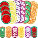 CroBlissful 24 Pcs Foldable Flying Disc Fans 9.84'' Fruit Folding Hand Fan Round Collapsible Handheld Fan Decorative Pocket Fans with Bag for Boys Girls Gift Beach Lawn Park Camping Game Party Favor