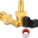 GODESON 1/4" NPT Tank Valve, Anti-Corrosion Brass Schrader Valve with 1/4" Male NPT,Using with Air Compressor Tanks with Sealing Caps (Pack of 2)