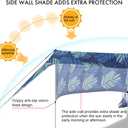 Beach Canopy Tent Shade with Sidewalls 10x10FT, 6.6FT Tall, UPF50+ Sun Shelter, Windproof & Water Resistant, Includes Guylines Sand Shovel Stability Poles, Easy Up for Beach Outdoor Camping Backyard