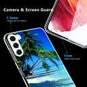 Compatible with Samsung Galaxy S21 Plus Case - Tropical Beach Palm Hawaii Summer Vacation Design Shockproof Soft TPU Cover Case for Women Girls Boys Men
