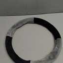 SEG Direct Steering Wheel Cover for Car, Standard Size 14.5-15 inch, Auto Interior Accessories, Warm Plush, Summer Winter, Black and Gray