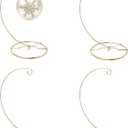 HOHIYA Christmas Ornament Display Stand 4 Pack 9.5" Gold Twist Wire Holders for 150mm/6inch Glass Terrarium Air Plant Halloween Xmas and Easter Decorations