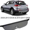 kaungka Retractable Cargo Cover Compatible with 2008-2013 Infiniti EX35 2014-2017 Infiniti QX50 Cargo Cover Trunk Shielding Shade Gray
