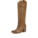 wetkiss Cowgirl Boots Women Knee High Boots, Embroidered Cowboy Boots with Chunky Heel Comfort Tall Western Boots for Women 8.5