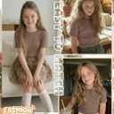 Girls Ribbed Short Sleeve T-Shirt | Crew Neck, Ribbed, Solid, Slim, Basic Layer Tops, Summer, Casual School Outfits, Trendy, Kids, Tween, Teen Youth