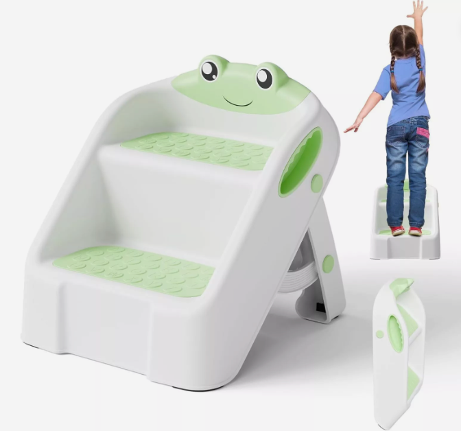 Lightweight Kids Step Stool for Potty Training & Easy - Cute Frog Design