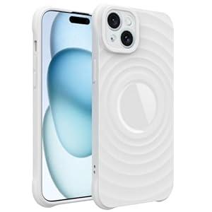 GUNPRIO Case for iPhone 14 Plus, Thin Slim Stylish Ripple Pattern Design, iPhone 14 Plus Protective Cover 6.7 inch, White