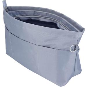 Time Wing Handbag Tote Purse Organizer Insert Bag Liner Shaper Divider Zipper 11 Pockets Compartments Large Grey