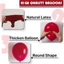 PartyWoo Burgundy Balloons 100pcs Different Sizes of 18 12 10 5 Inch Dark Red Maroon Ruby Red Balloon Arch Kit Garland for Graduation Valentine's Day Wedding Anniversary Party Decorations Red-Y75