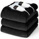 Heated Electric Blanket Queen Size - 84" x 90" Heating Blanket with Dual Control, 10 Heating Levels & 8 Hours Auto Off, Soft Warm Flannel Blanket, Christmas Birthday Gifts for Senior Grandma