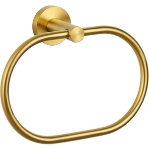 Bath Towel Ring Brushed Gold, APLusee 304 Stainless Steel Swivel Hand Towel Holder Dry Rack Near The Sink, Modern Bathroom Accessories