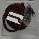 REECHO 6PCS Clip in Braid Hair Extensions for Women 14 Inch Clip in Braids Synthetic Braided Hairpieces for Daily Costume Party, Burgundy Red