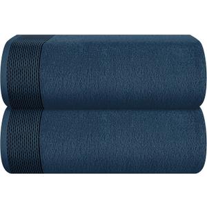 Belizzi Home Cotton 2 Pack Oversized Bath Sheet 35 x 70, Large Bath Sheet, Ultra Absorbent, Compact, Eco-Friendly and 100% Recyclable, Quick Drying and Lightweight Towel - Mineral Blue