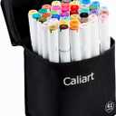 Caliart Art Markers, 41 Colors Alcohol Based Markers Pen Set Colored Dual Tip Fine & Chisel Permanent for Adults Coloring Book Drawing Illustration Sketch Highlighters Card Making