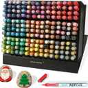 180 Colors Acrylic Markers, Soft Brush Tip Paint Pens and Paint Markers, Acrylic Pens for Wood, Stone, Canvas, Glass, Fabric, Egg, Rock Painting and DIY Crafts Art Supplies