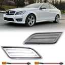 Clear Lens White LED Side Marker Lights For 2012-2014 Mercedes Benz W204 LCI C250 C300 C350 C-Class Sedan Coupe, 2PCS Front Fender Indicator