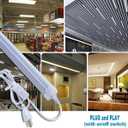 6 Pack 4FT LED Shop Light 24W Utility Linkable T8 Integrated Tube Light 6000K Daylight White with ON/Off Switch Cable for Household, Garage Ceiling and Under Cabinet Lighting