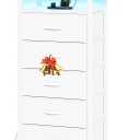 Yoobure 5 Drawers Dresser for Bedroom, Tall Nightstand with Charging Station, Fabric Dresser for Closet with Storage Shelf, Vertical Dressers Chest LED Night Stand, Bedside Table for Dorm Living Room (Off White)