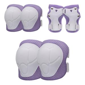 Kids Protective Gear Set, Knee Pads for Kids 3-10Years Toddler Knee and Elbow Pads with Wrist Guards Boys or Girls for Skating Cycling Bike Rollerblading Scooter Bike (Purplish White, S (3-7years))
