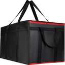 Musbus For Doordash Catering Bag 22x14x13 Black Red Insulated Food Delivery Bag Cooler Bags Keep Food Warm Catering Therma for Doordash Catering Cooler BagsTherma Shopper Hot XXXL 22w x 14 lx 13d