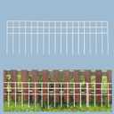 32x10-inch No Dig Animal Barrier Fence, 10 Pack White Dig Protective Fence with 1.5 inch Spike spacing, Dog/Rabbit/Groundhog Underground Defence, for Outdoor Garden Patio